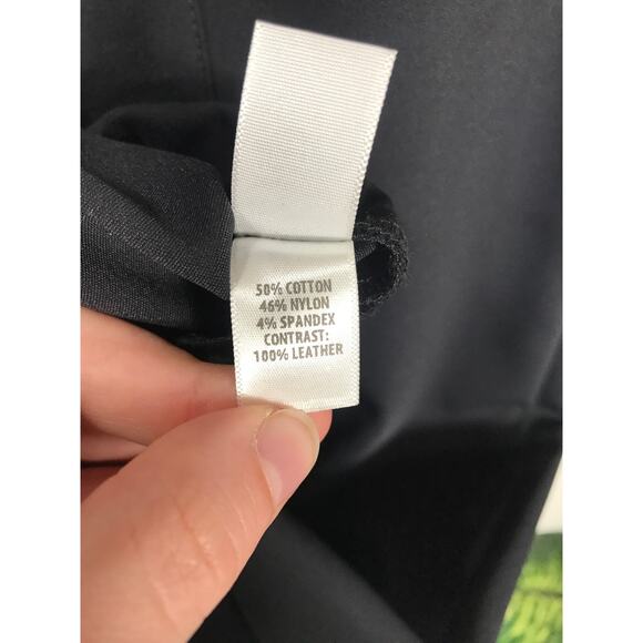 St. John Leather Cuffed Black Trousers Stretch Classic Old Money Sophisticated - Picture 7 of 10